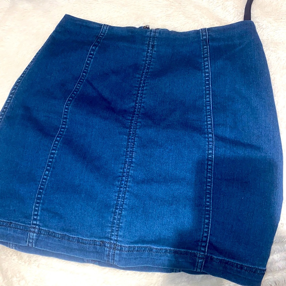 Free people blue denim skirt